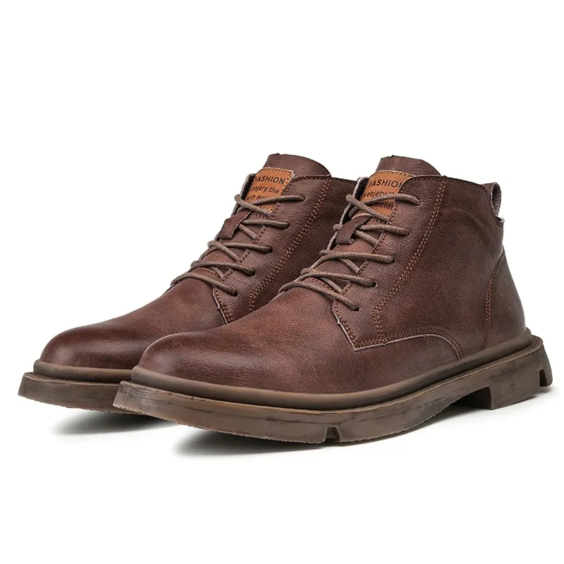 Fashion Men's Ankle Leather Boots / Casual Non-Slip Boots in British Style