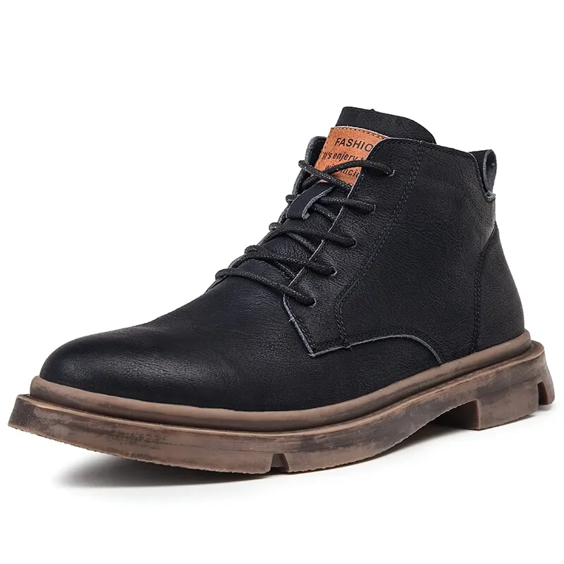 Fashion Men's Ankle Leather Boots / Casual Non-Slip Boots in British Style