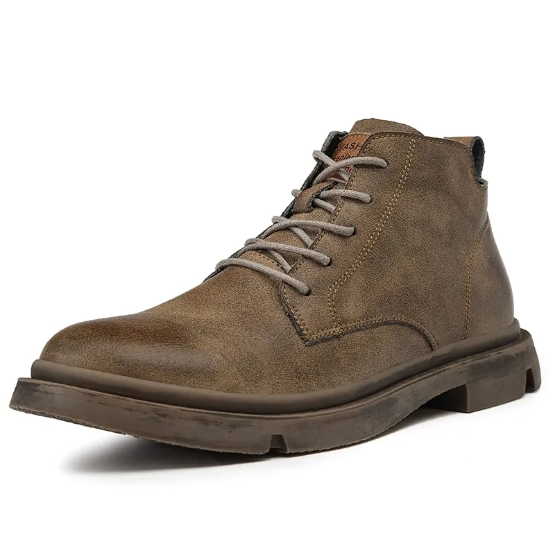 Fashion Men's Ankle Leather Boots / Casual Non-Slip Boots in British Style