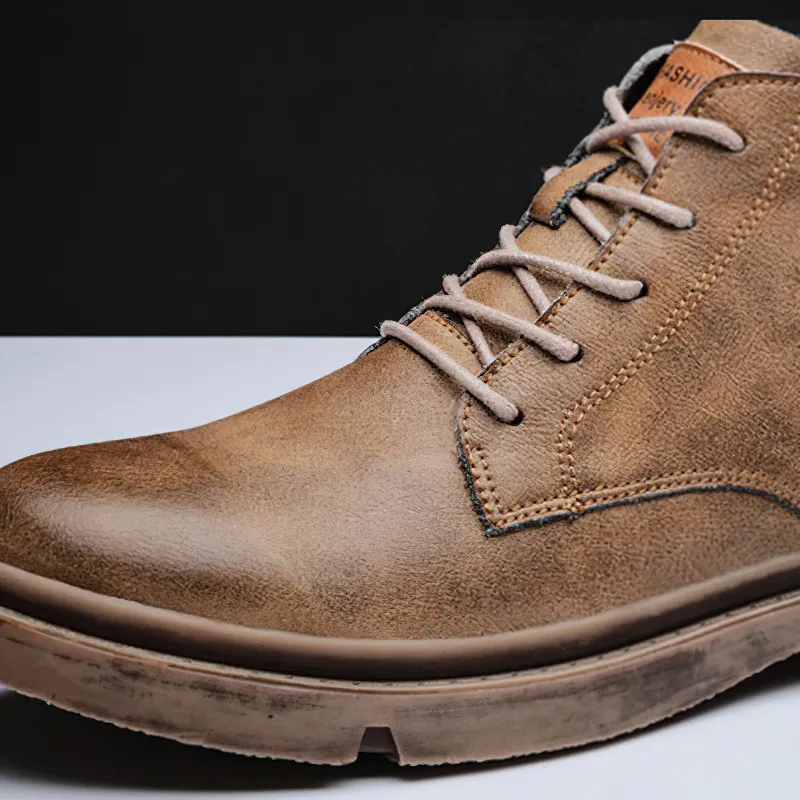 Fashion Men's Ankle Leather Boots / Casual Non-Slip Boots in British Style