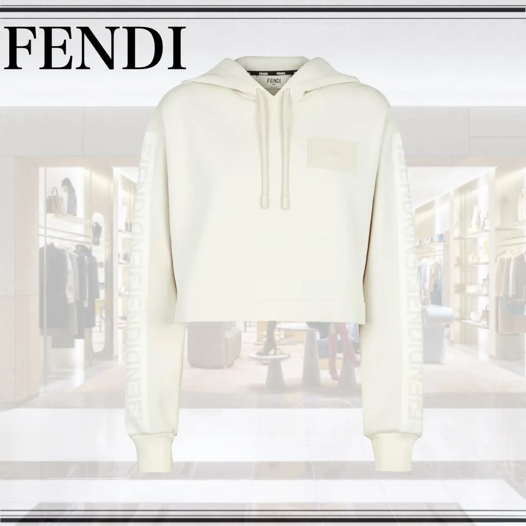 FENDI  |Unisex Wool U-Neck Long Sleeves Plain Logo