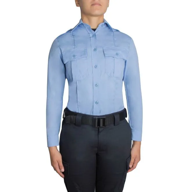 Firemen Police Public Safety | TexTrop2 Long Sleeve Women's Uniform Shirt | French Blue Moisture Wicking Police Duty Shirt for W