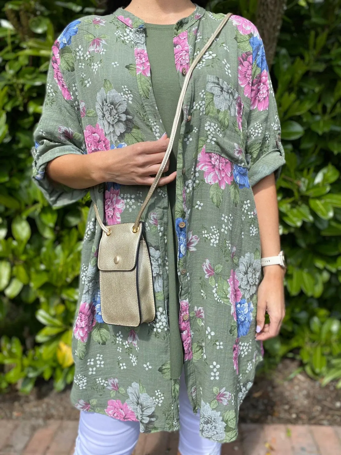 Flower Long Length Shirt Selma