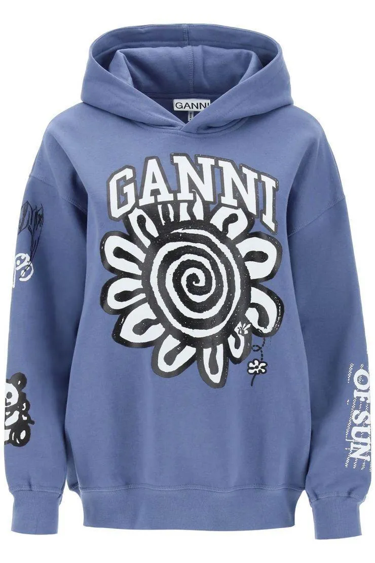 Ganni  |Long Sleeves Logo Hoodies & Sweatshirts