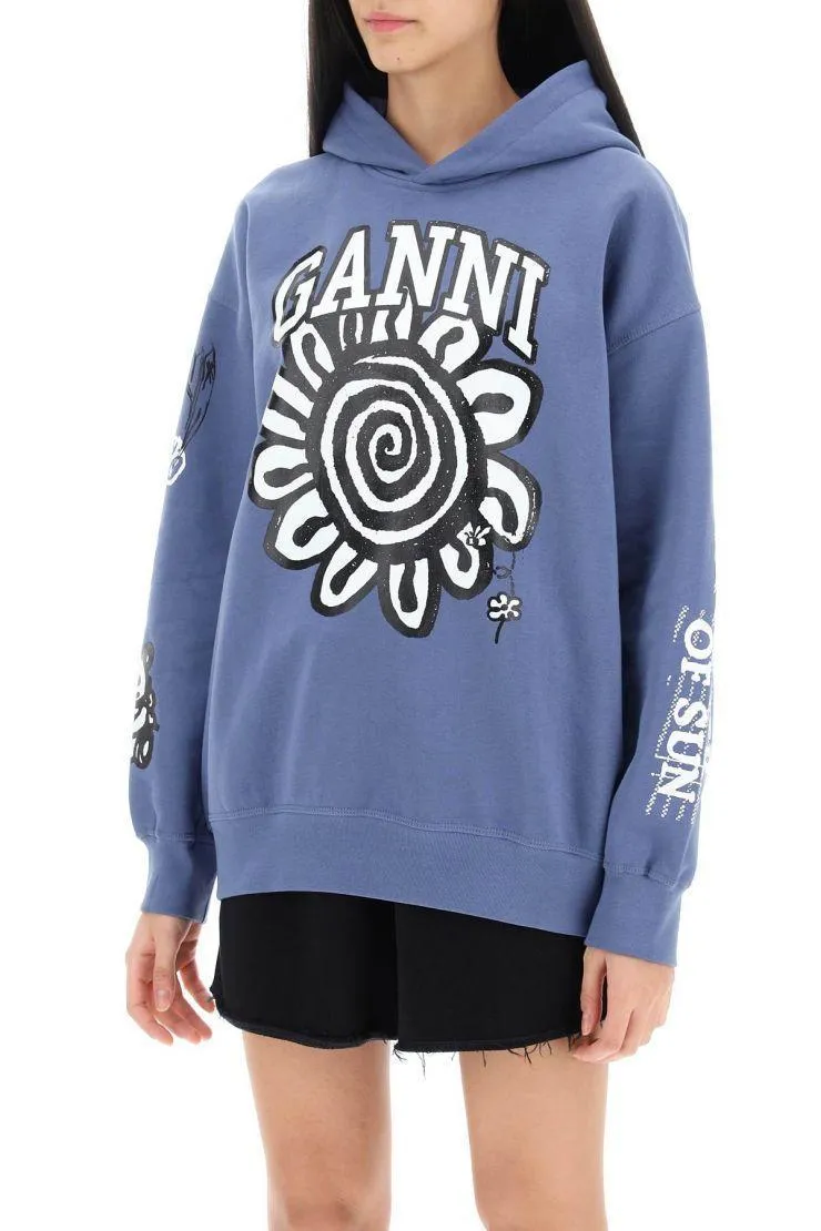 Ganni  |Long Sleeves Logo Hoodies & Sweatshirts