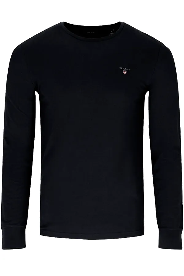 GANT Slim Pique L/S Tee Black