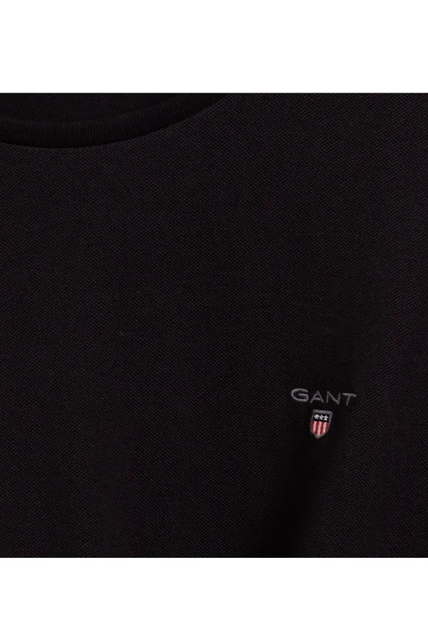 GANT Slim Pique L/S Tee Black