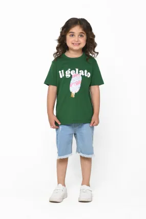 GELATO PRINTED SEQUIN T-SHIRT