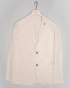 Gran Sasso Linen & Cotton Jersey Jacket / Cream