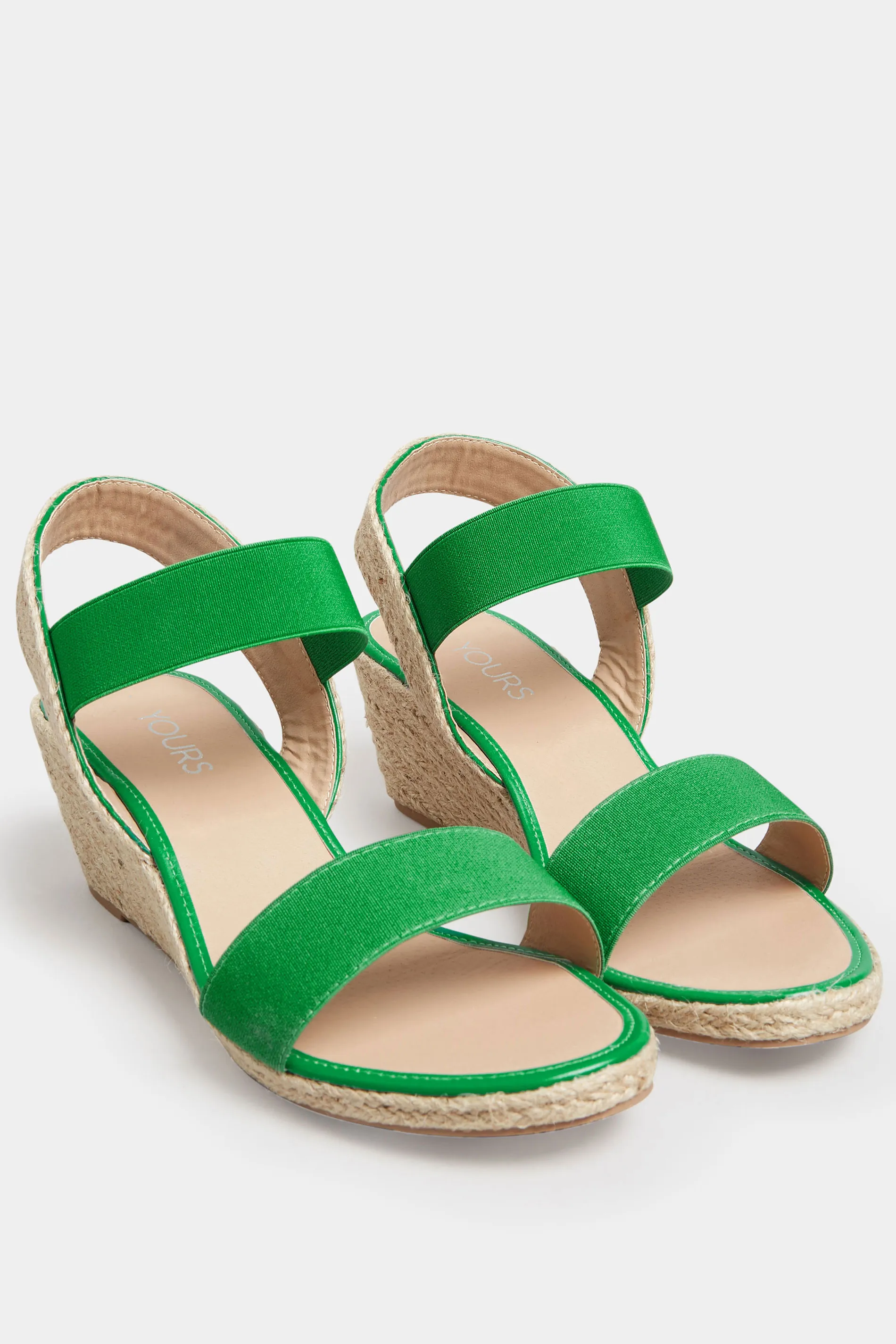 Green Espadrille Wedges In Wide E Fit & Extra Wide EEE Fit