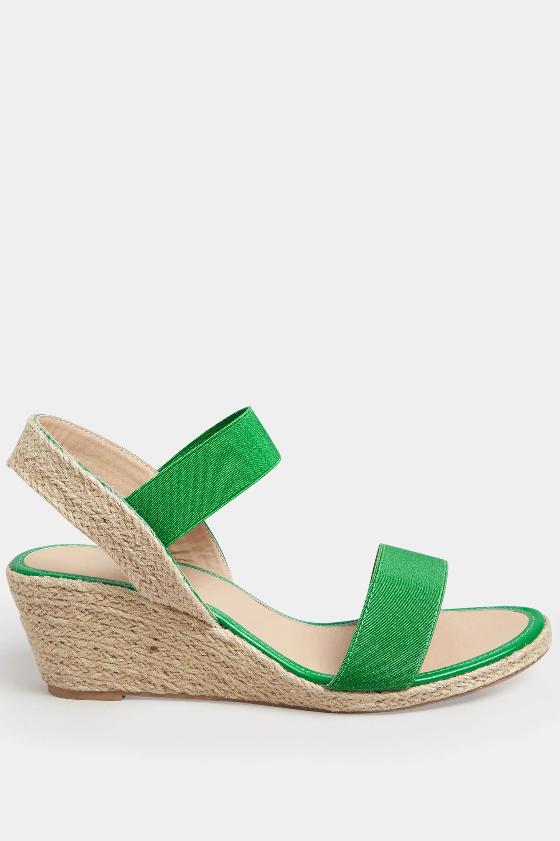 Green Espadrille Wedges In Wide E Fit & Extra Wide EEE Fit