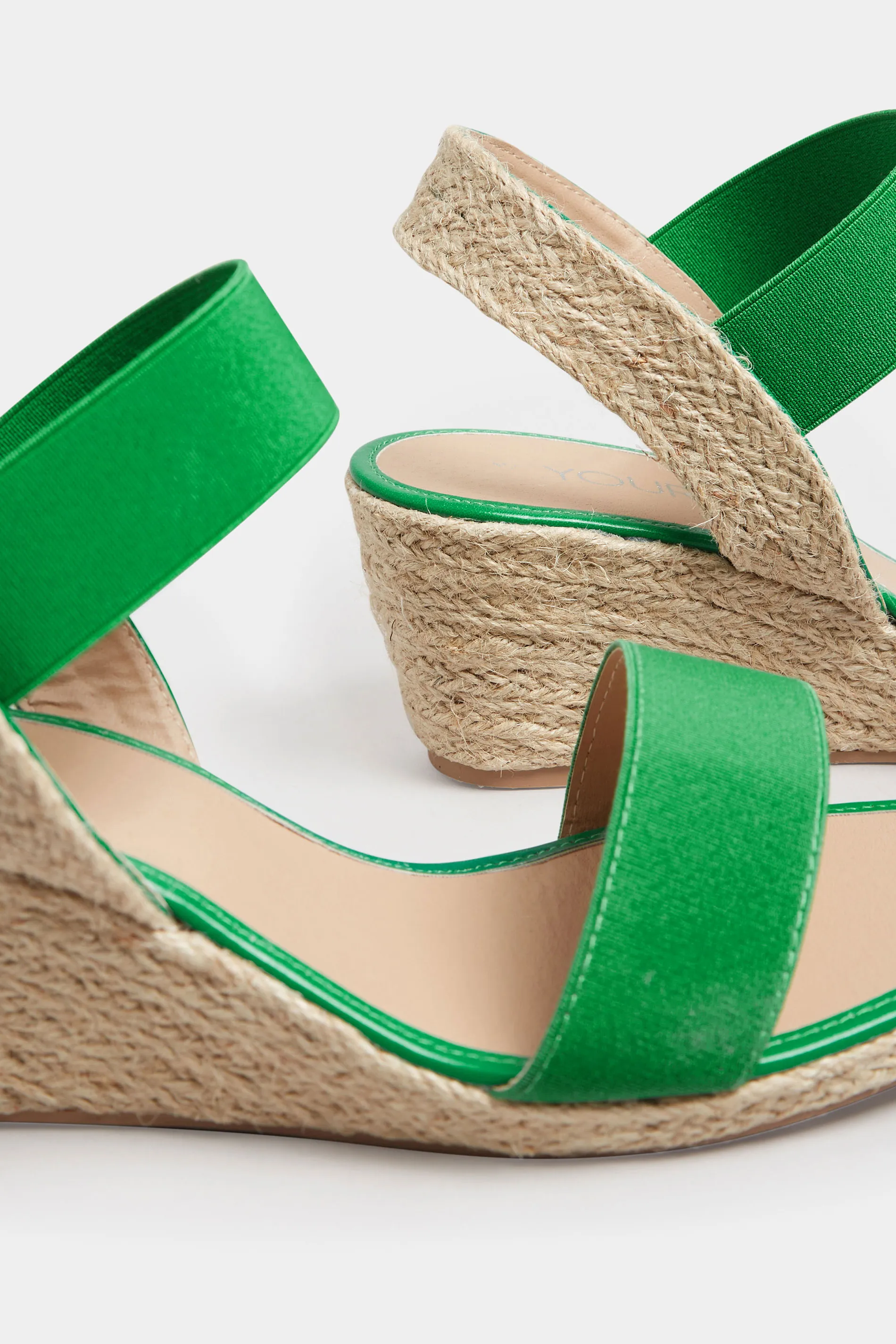 Green Espadrille Wedges In Wide E Fit & Extra Wide EEE Fit