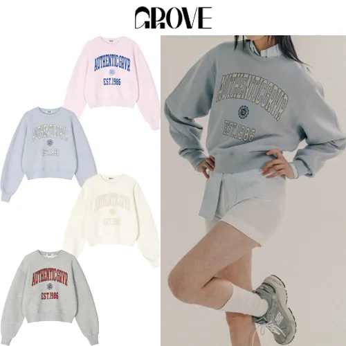 GROVE  |Street Style Long Sleeves Logo Hoodies & Sweatshirts