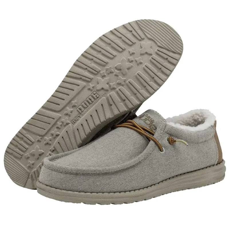 Hey Dude Mens Wally Slip On Shoes- Herringbone Grey