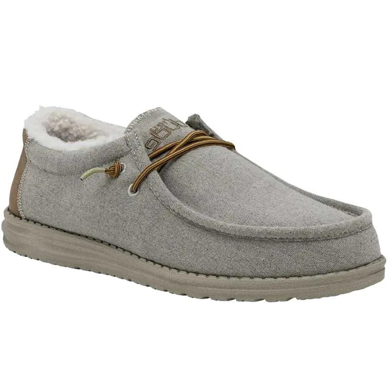 Hey Dude Mens Wally Slip On Shoes- Herringbone Grey