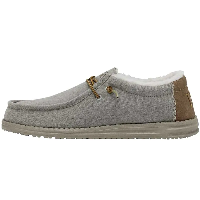 Hey Dude Mens Wally Slip On Shoes- Herringbone Grey