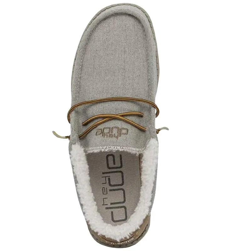 Hey Dude Mens Wally Slip On Shoes- Herringbone Grey