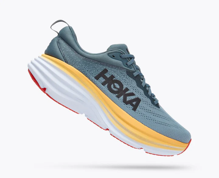 Hoka Mens Bondi 8 Athletic Shoes- Goblin Blue/ Mountain Spring