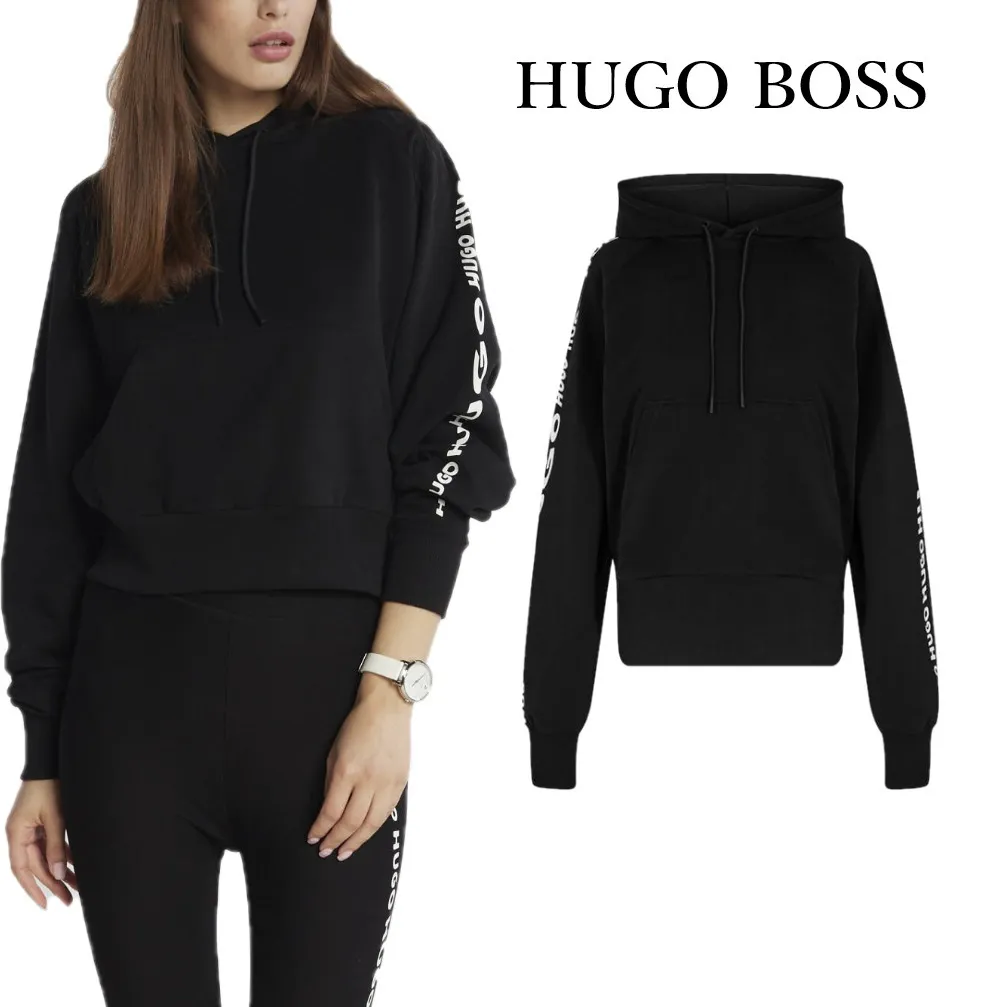 Hugo Boss  |Long Sleeves Plain Logo Hoodies & Sweatshirts