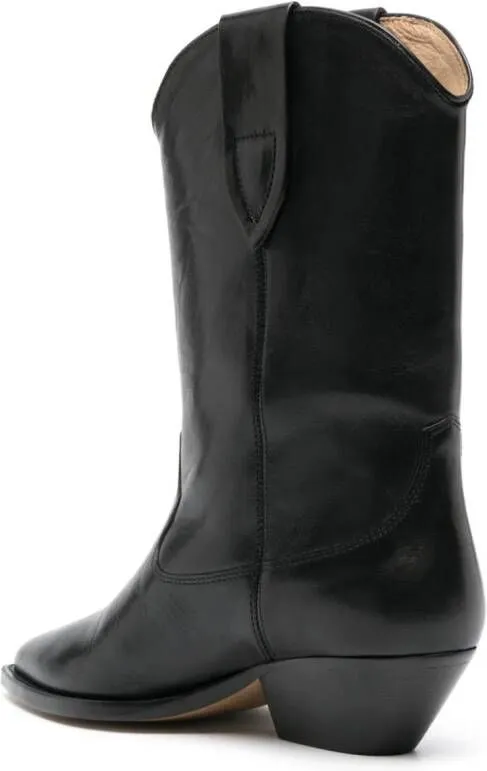 ISABEL MARANT leather block-heel boots Black