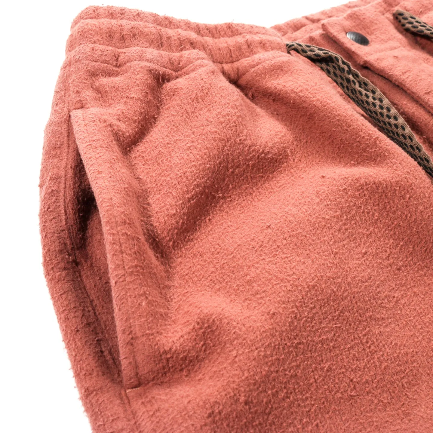 KAPITAL NAPPED HEAT-CORDUROY EASY PANTS SOHO BRICK