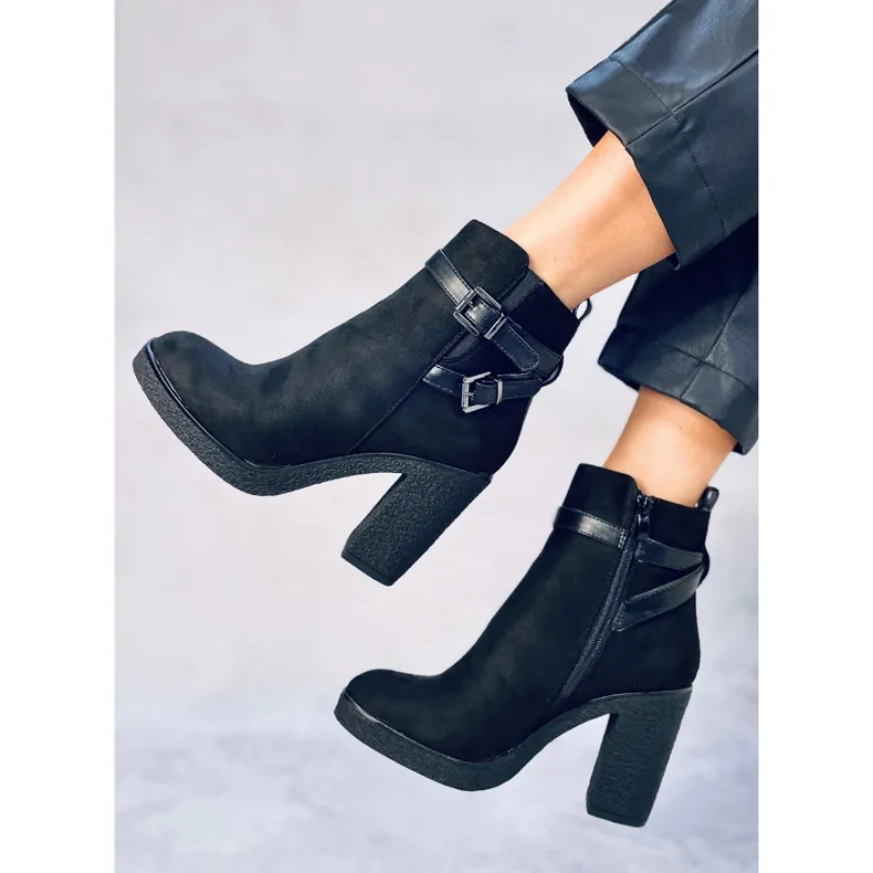 Kendall Black high heel boots