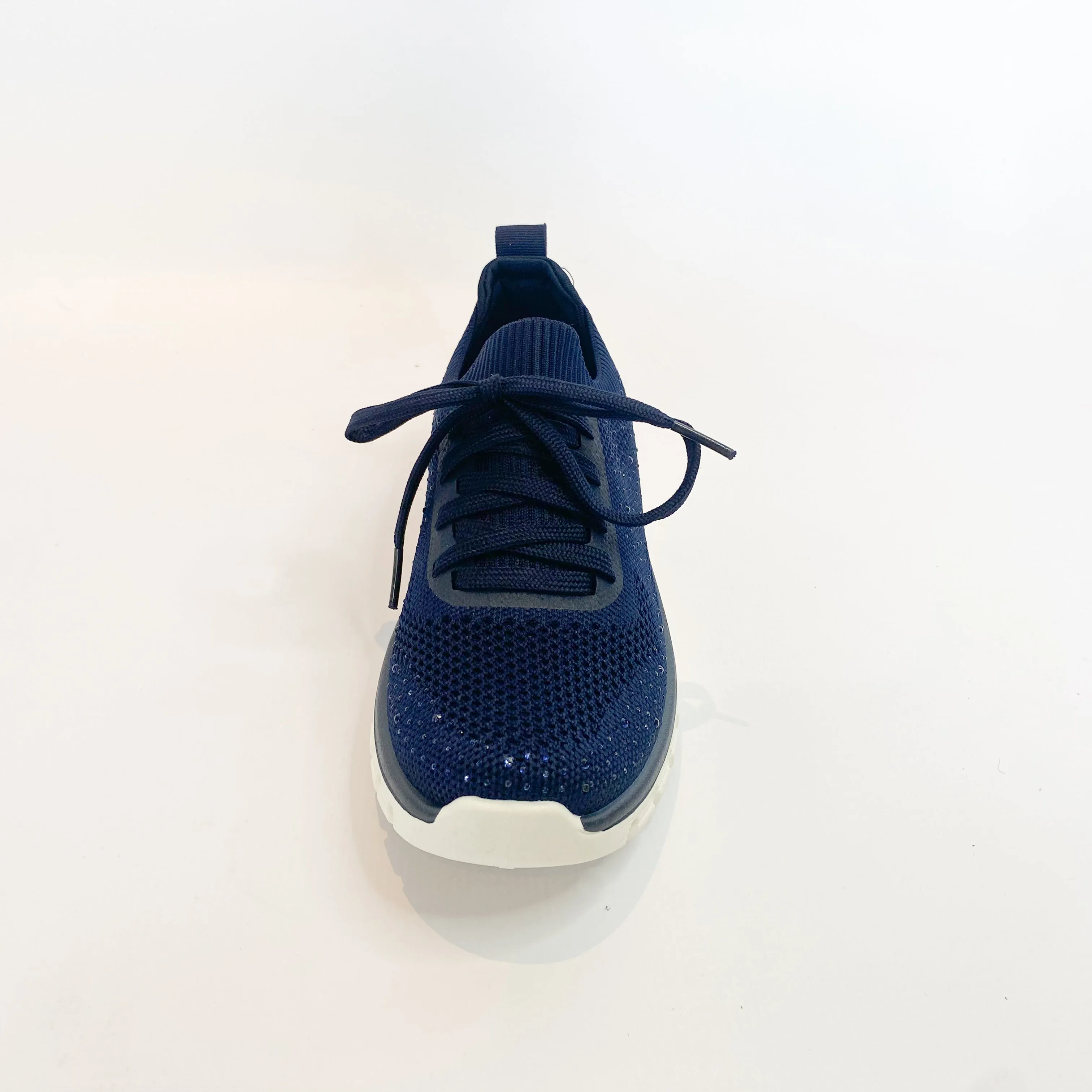 KG navy sparkle  knit lace up