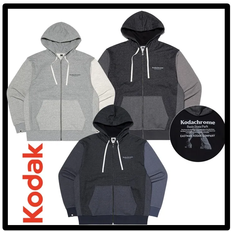 KODAK  |Unisex Street Style Logo Hoodies