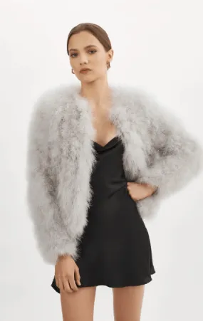 Lamarque Deora Feather Jacket in Light Grey