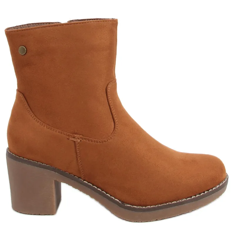 Linzi Camel rubber heel boots brown