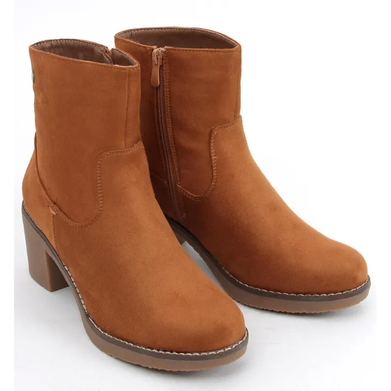 Linzi Camel rubber heel boots brown