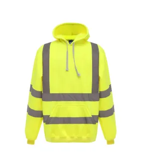 Mens hi vis reflective hoodie yellow Yoko