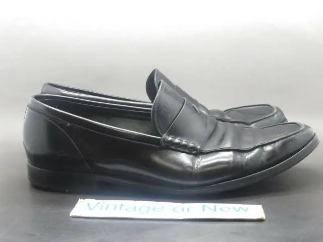 Men's tod's black leather penny loafer shoes sz 10