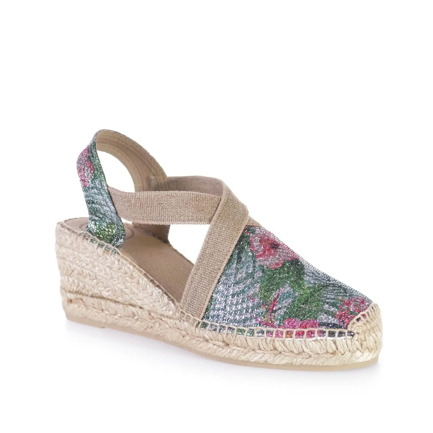 Metallic Cotton Blend Wedge Espadrille for Women - Triton