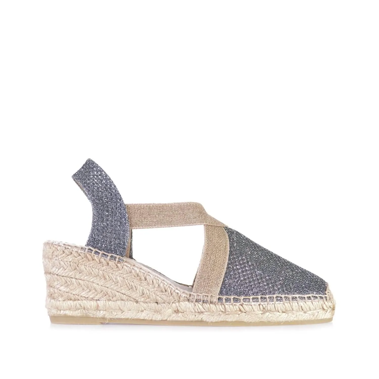 Metallic Cotton Blend Wedge Espadrille for Women - Triton