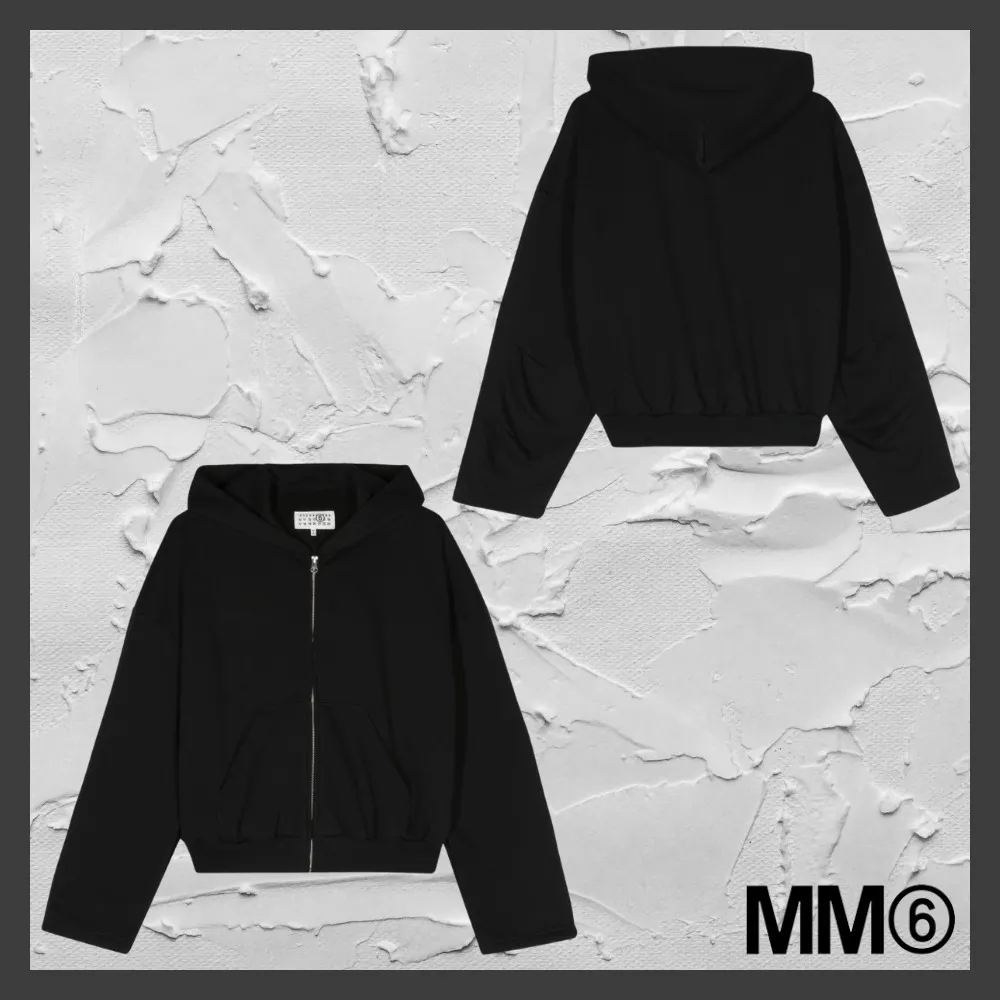 MM6 Maison Margiela  |Nylon Long Sleeves Plain Cotton Hoodies & Sweatshirts