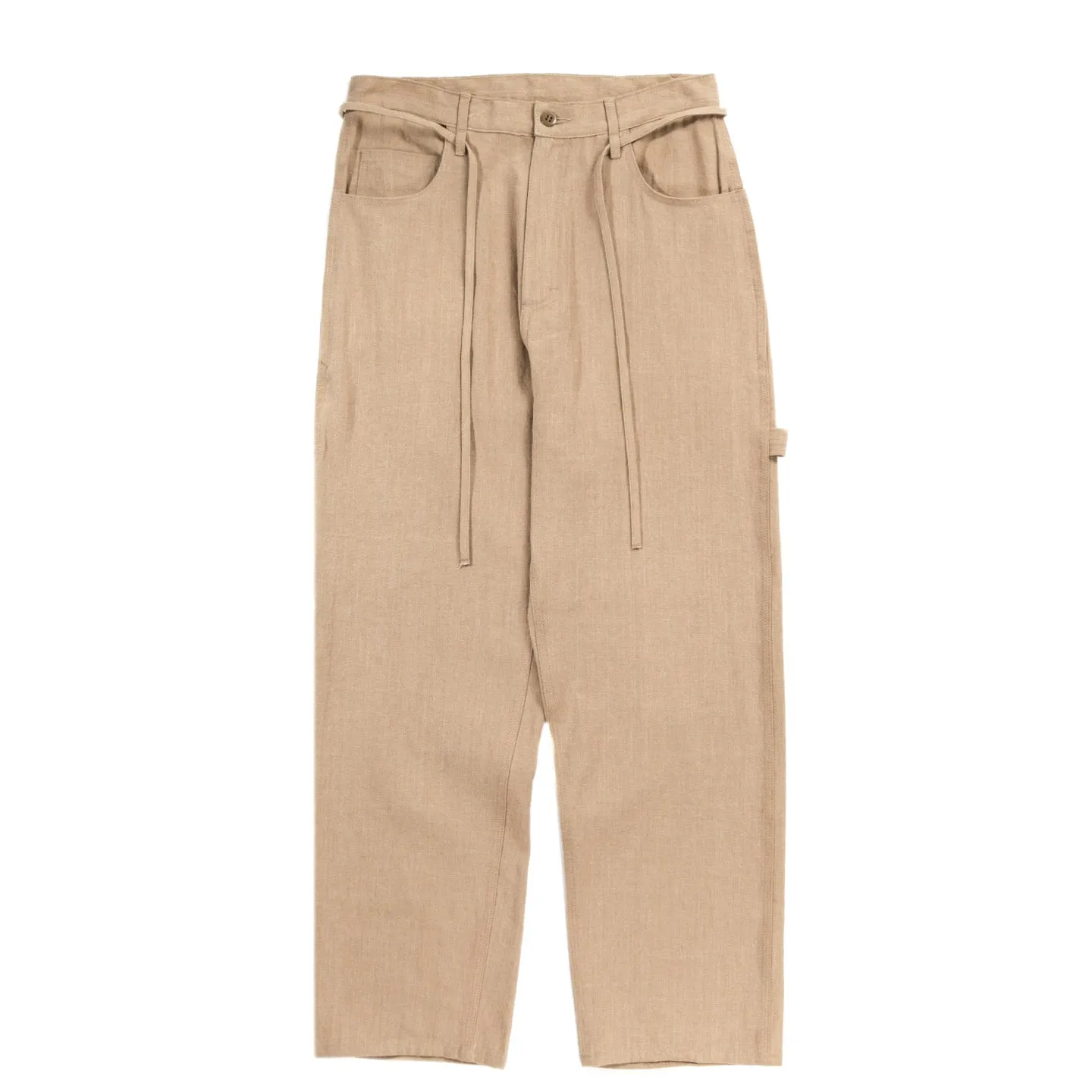 MONITALY DROP CROTCH PAINTER PANTS LINEN KHAKI