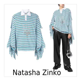 Natasha Zinko  |Stripes Unisex Blended Fabrics Cotton Hoodies & Sweatshirts