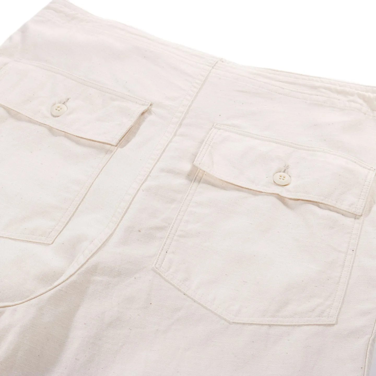 NEEDLES STRING FATIGUE PANT BACK SATEEN WHITE