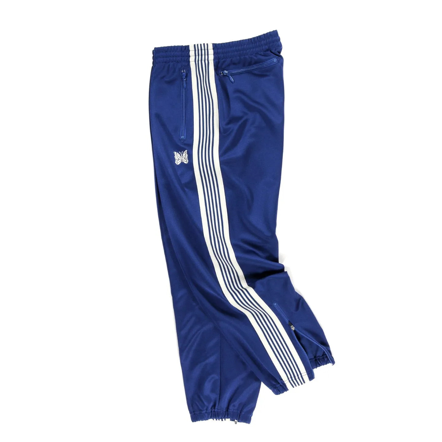 NEEDLES ZIPPED TRACK PANT POLY SMOOTH ROYAL