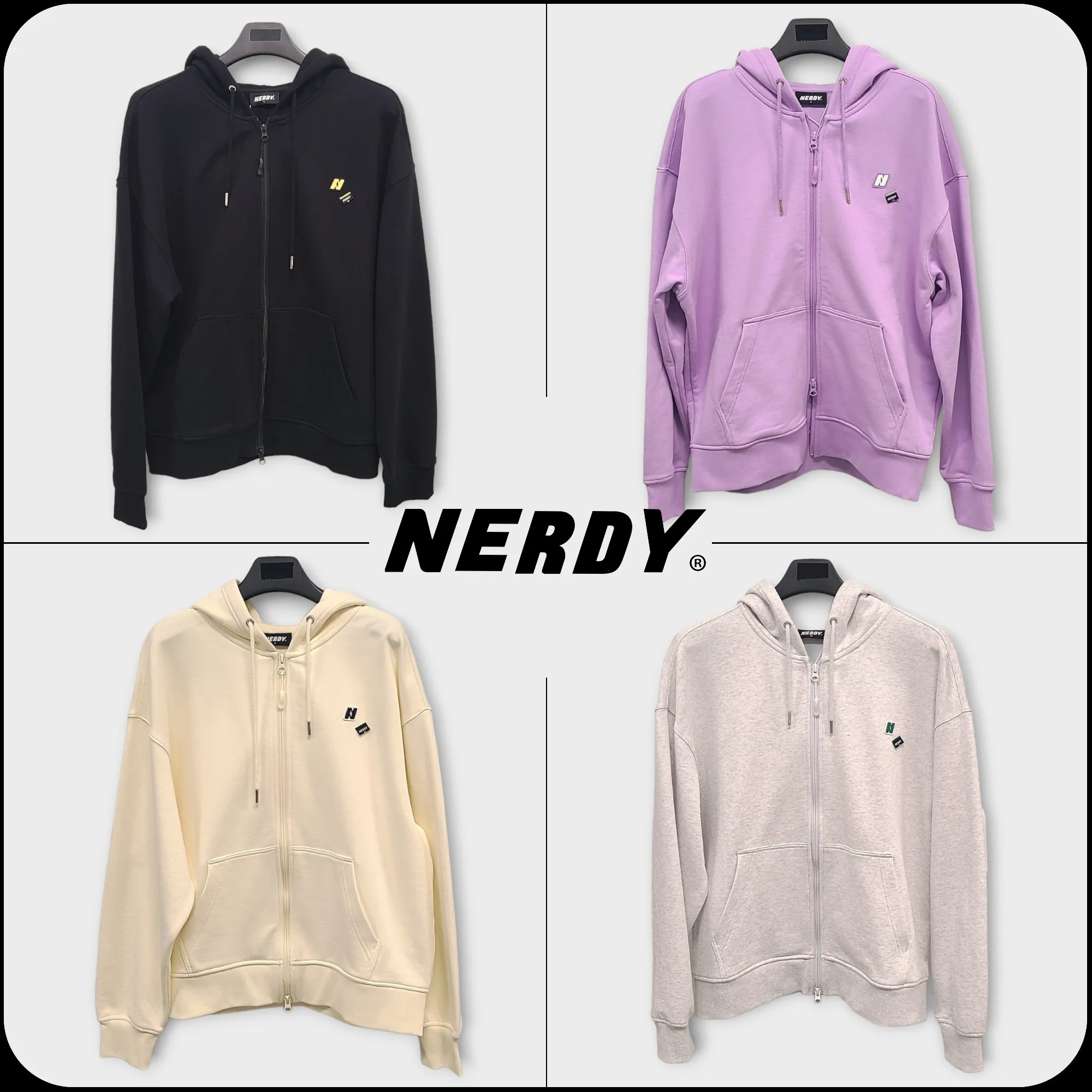 NERDY  |Unisex Street Style Logo Hoodies