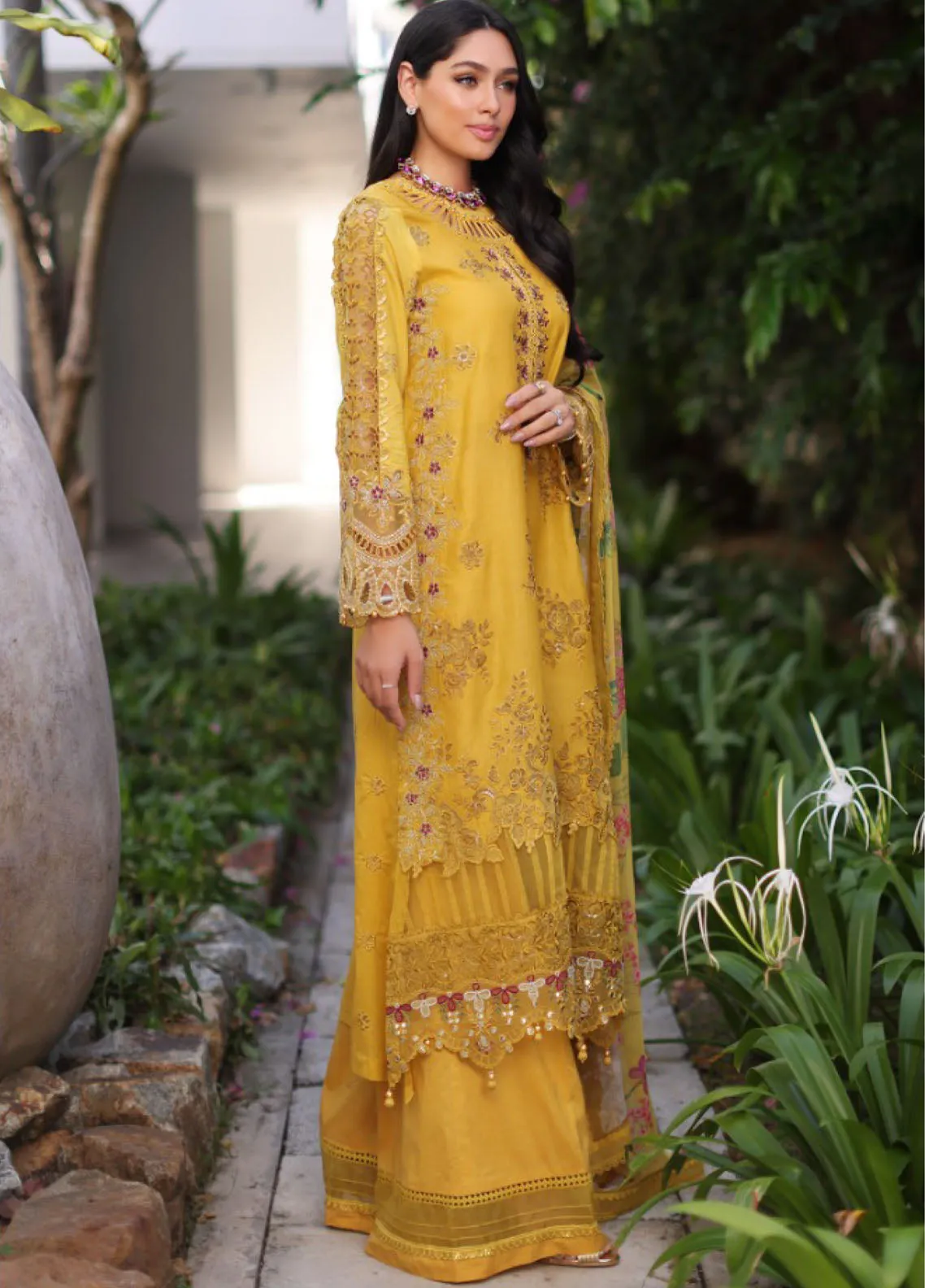 Noor By Saadia Asad Luxury Chikankari Lawn 3 Piece Unstitched Suit NBSA24LCL D-8B