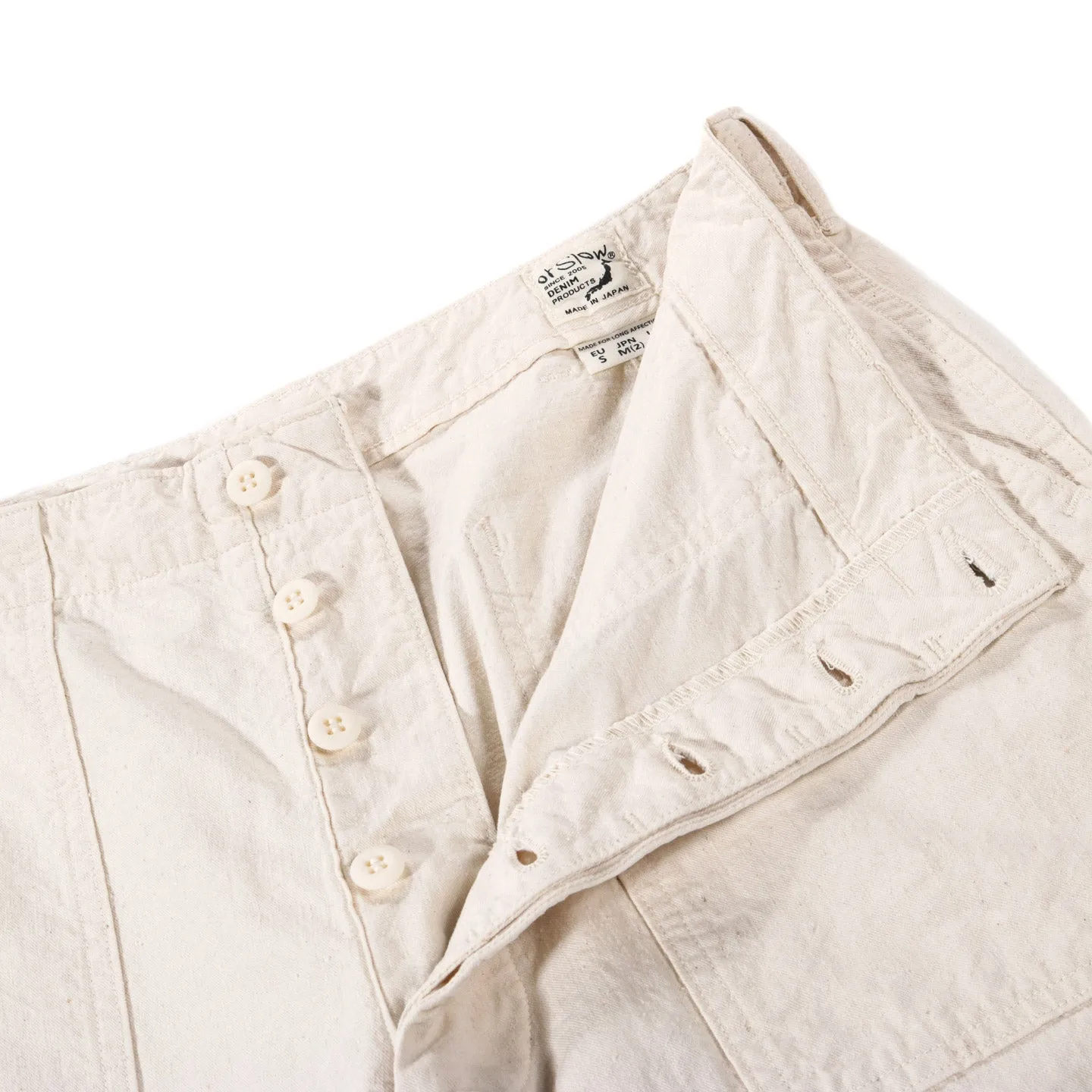 ORSLOW ORIGINAL NAPPED TWILL SUMMER FATIGUE PANTS ECRU