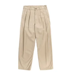 ORSLOW TWO TUCK WIDE TROUSERS KHAKI