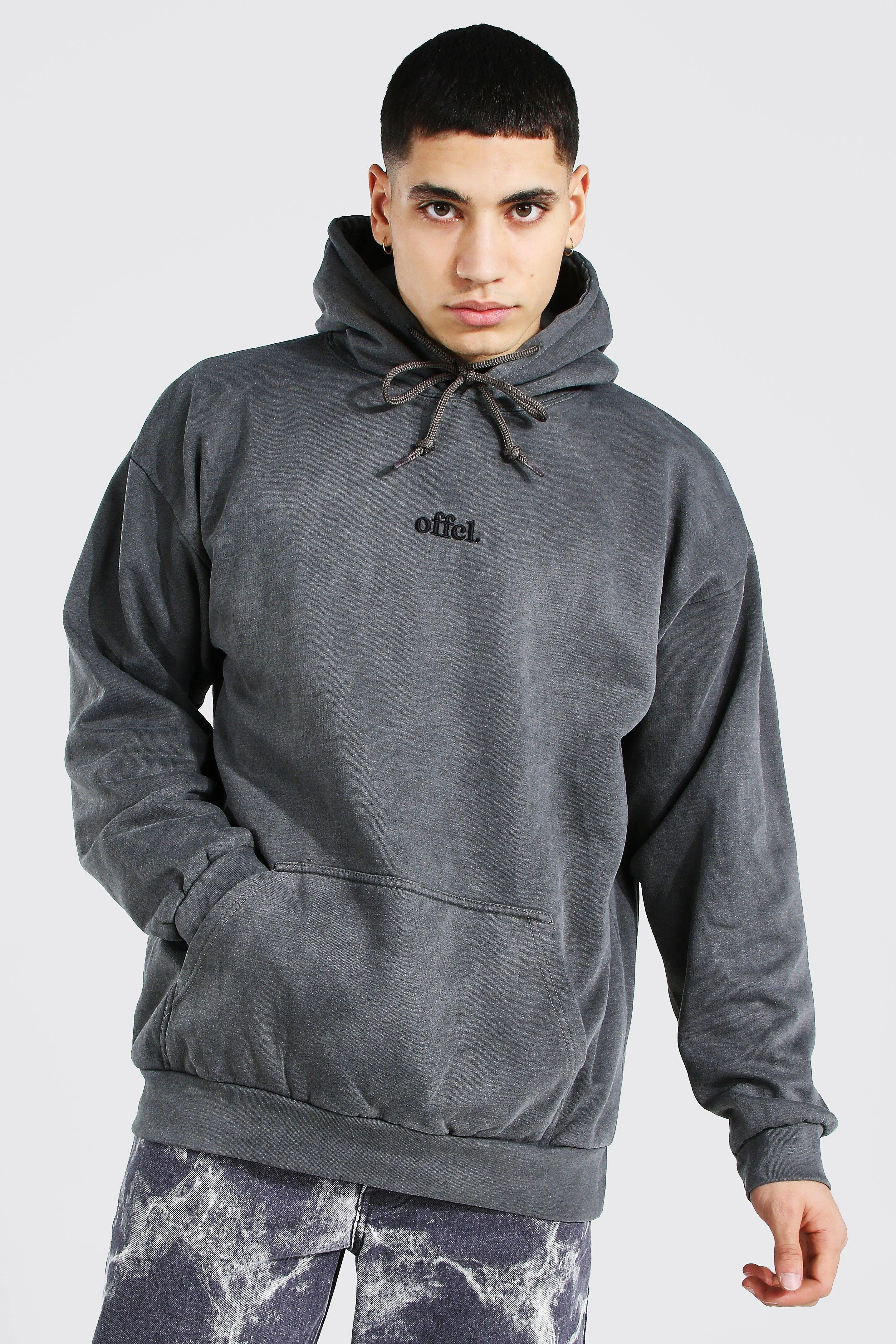 Oversized Official Overdyed Hoodie | boohooMAN UK