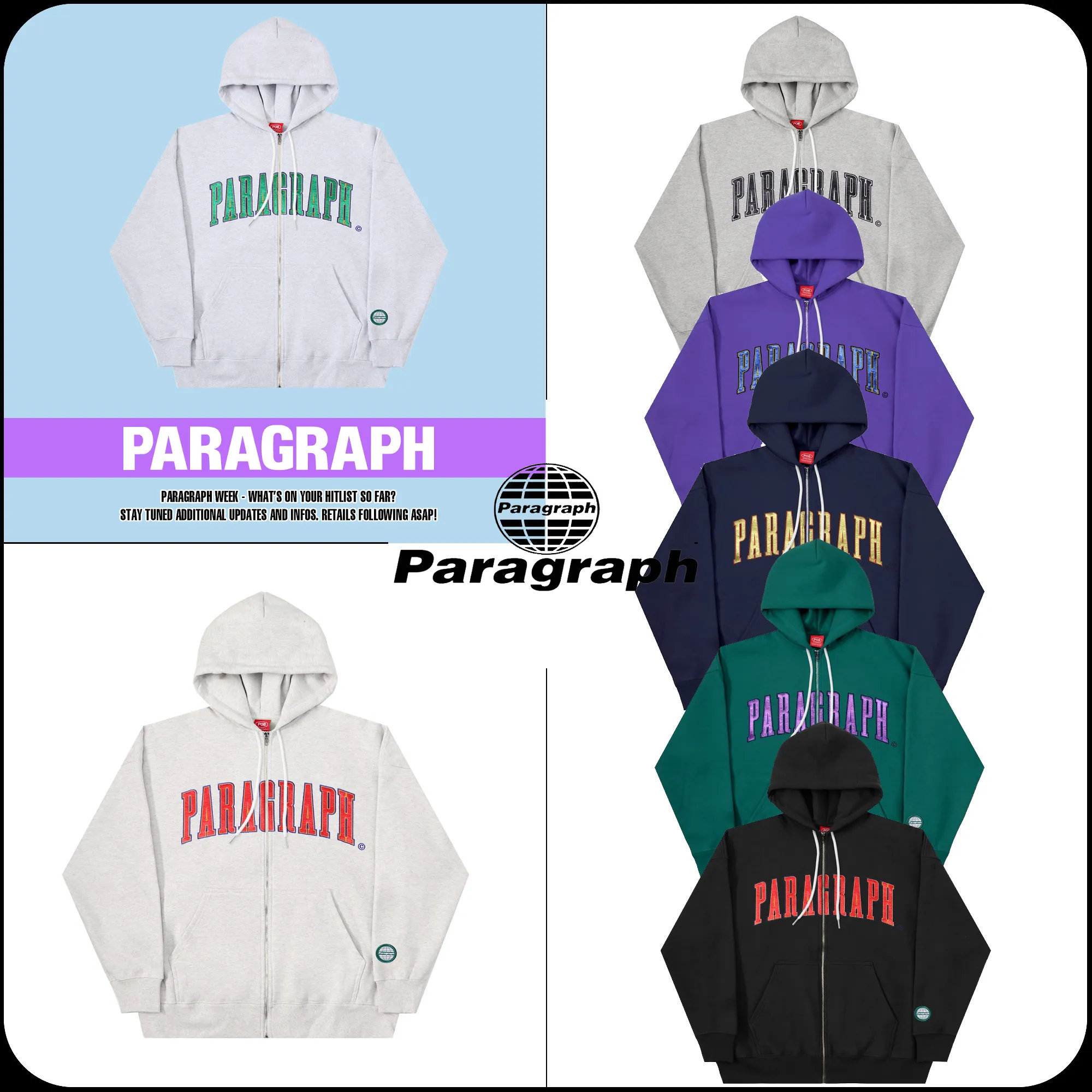 Paragraph  |Unisex Street Style Long Sleeves Logo Hoodies