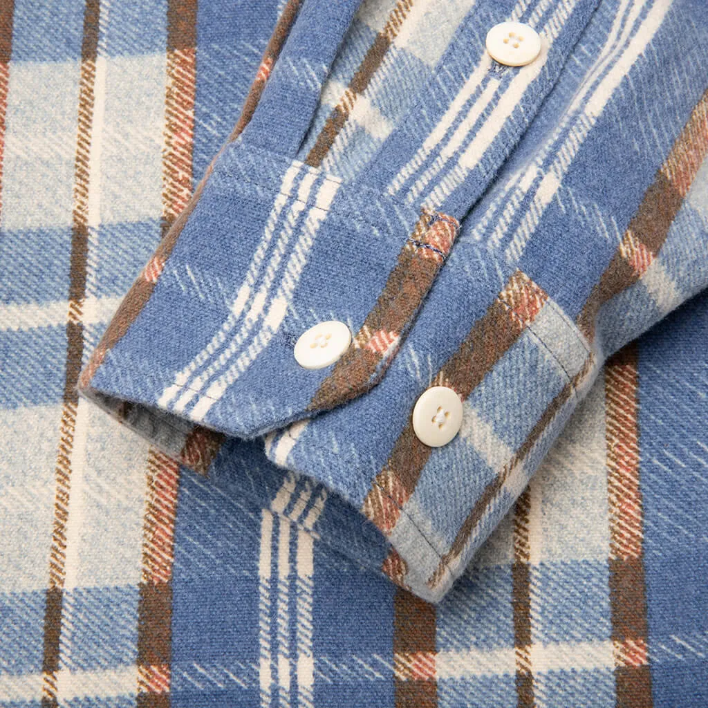 Pioneer Khadi Check Shirt L/S - Blue