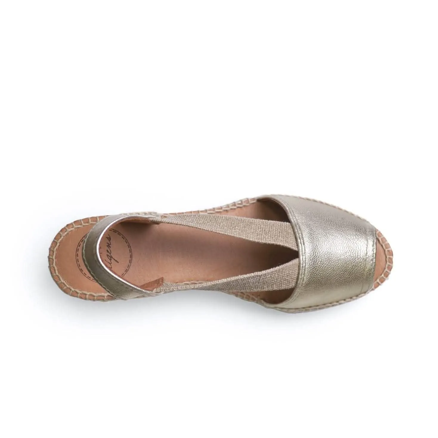 Plain Leather Wedge Espadrille for Women - Teide-P