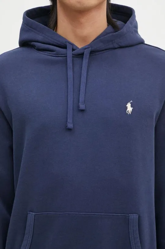 Polo Ralph Lauren cotton sweatshirt men's navy blue color hooded smooth 710916690