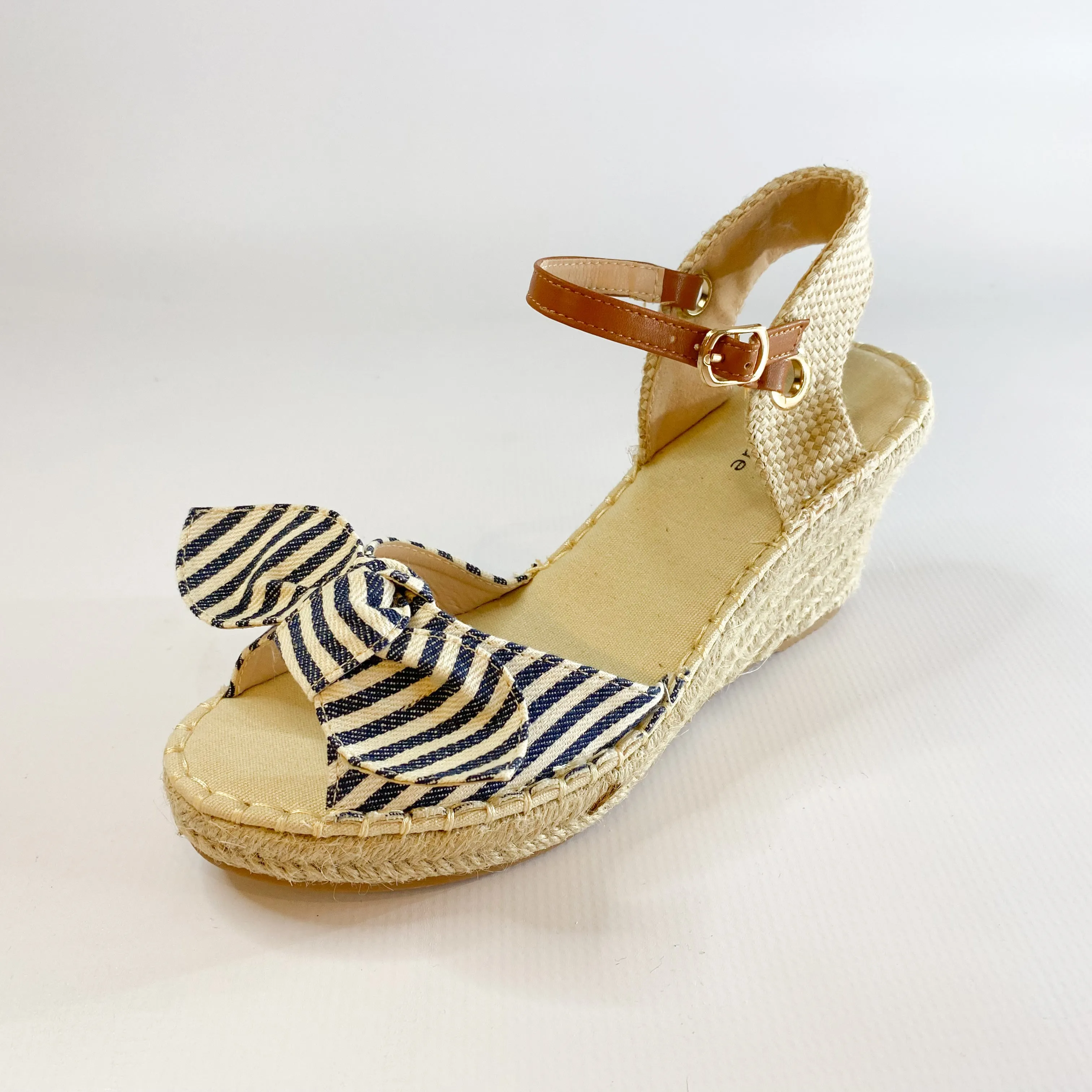 Queue espradrille striped slingback wedge